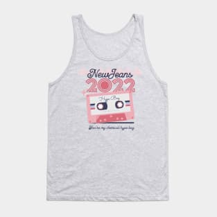 NewJeans Hype boys cassette tape typography text pink Morcaworks Tank Top